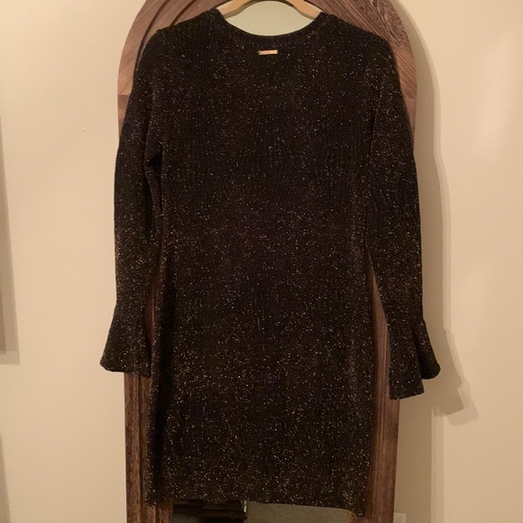 MICHAEL KORS Black & Gold Diamond Bomb Dress Large - Picture 7 of 12